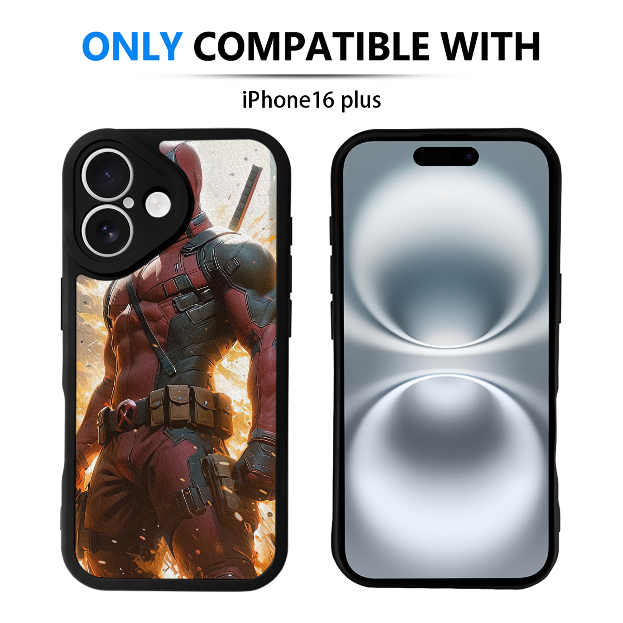 （画像用） Deadpool デッドプール 【iPhone 16シリーズ対応】シリコンスマホケース（レザー調） 材質：シリコン